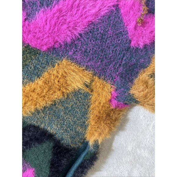 Bel kazan anthropologie os cardigan eyelash knit chevron open front sweater - Picture 10 of 11